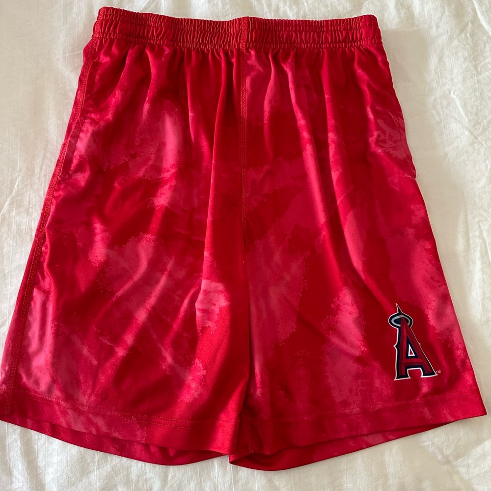 Los Angeles Angels shorts. Official MLB merchandise.